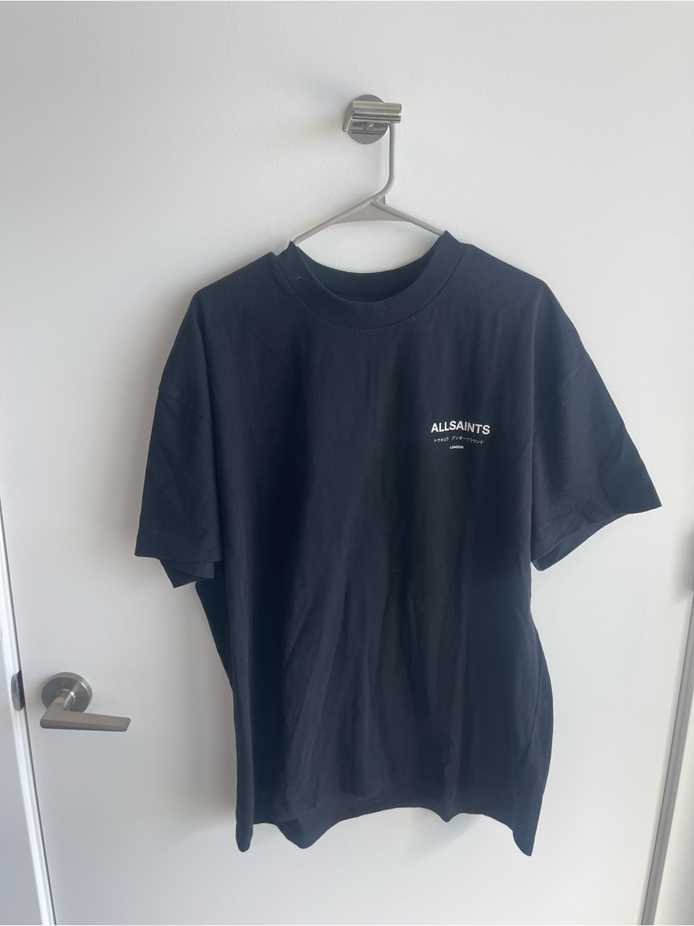 All Saints Men’s Black Logo T‑Shirt